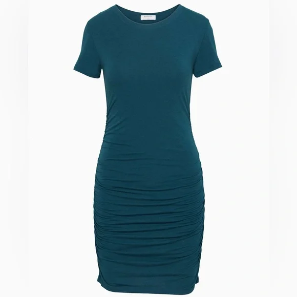 Aritzia Dress Womens XS Babaton Covet Ruched Bodycon Minimal Flattering Mini - Picture 5 of 11